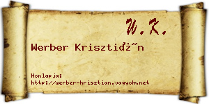 Werber Krisztián névjegykártya